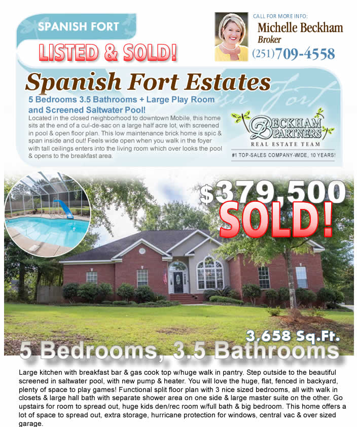 Spanish Fort Estates - Spanish Fort AL Homes for Sale, marketed by Beckham Partners Team, Bellator