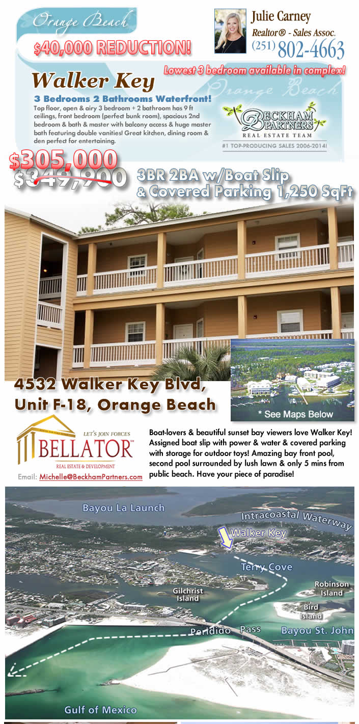 Orange Beach Condo For Sale In Walker Key On Terry Cove Orange Beach Condo For Sale With Boat Slip